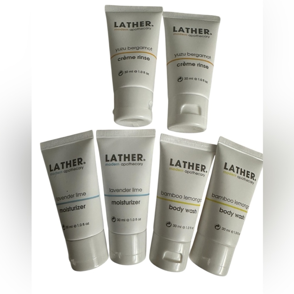 Lot of 6 LATHER modern apothecary toiletries 1 fl oz each New